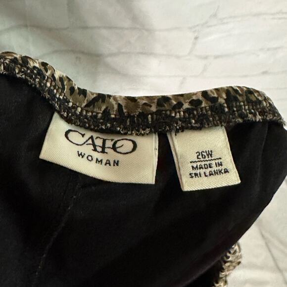Cato Woman Black and Brown Animal Print Skirt and Top Set, Size 26W, Pre-owned - Picture 6 of 9